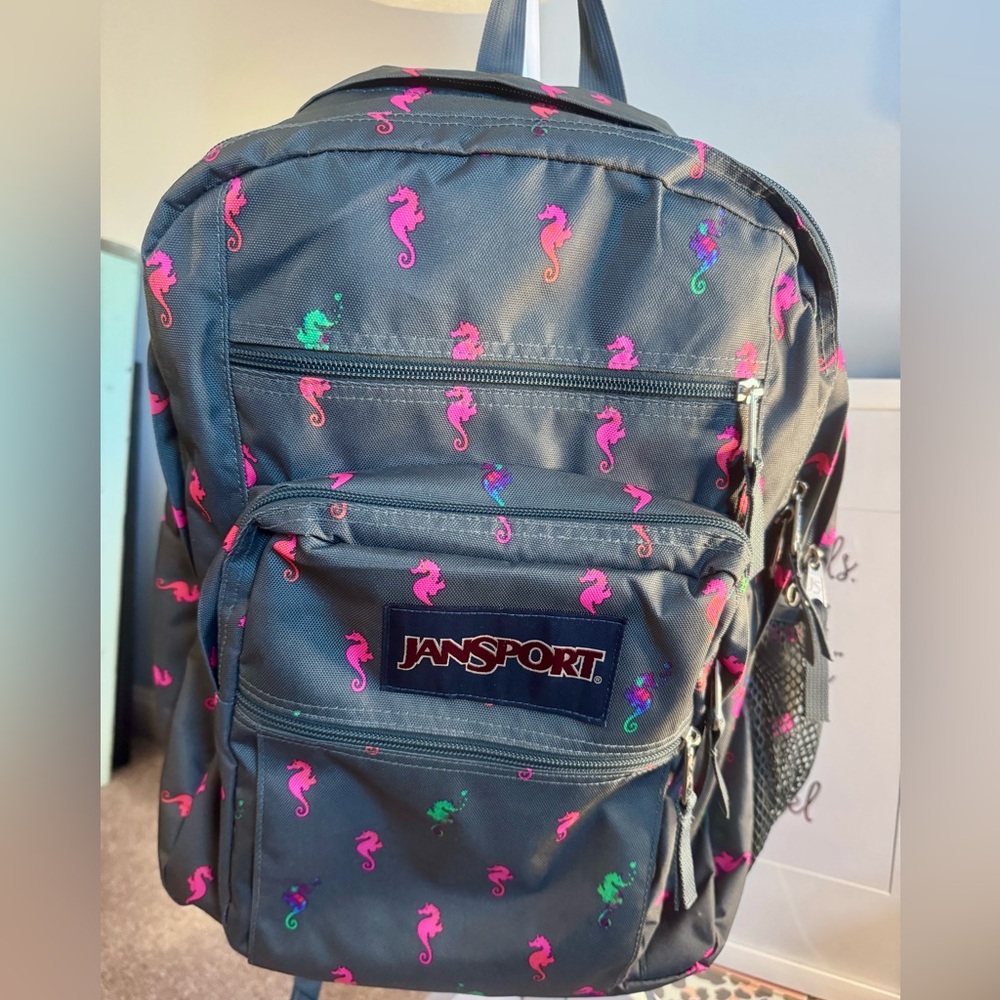 Jansport Grey Seahorse Print Backpack